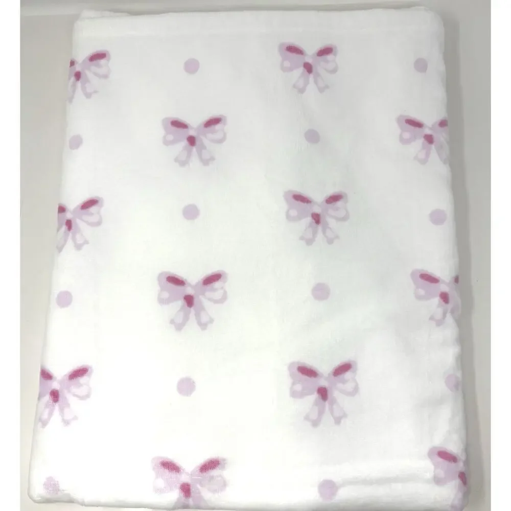 Laura Ashley Pink Bows Beach Towel Pink White 36 x 72